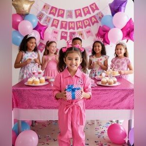 Barbie girls Jumpsuit  Girls size small in beautiful hot pink